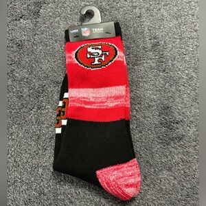 NFL Red and Black 49ers Logo Men's Socks